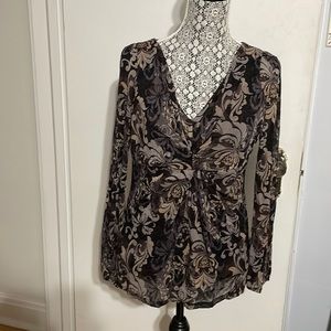 Axcess by Liz Claiborne brown/tan/black blouse size large